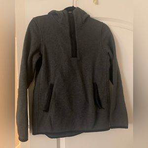 Lululemon light fleece charcoal gray with black trim jacket.